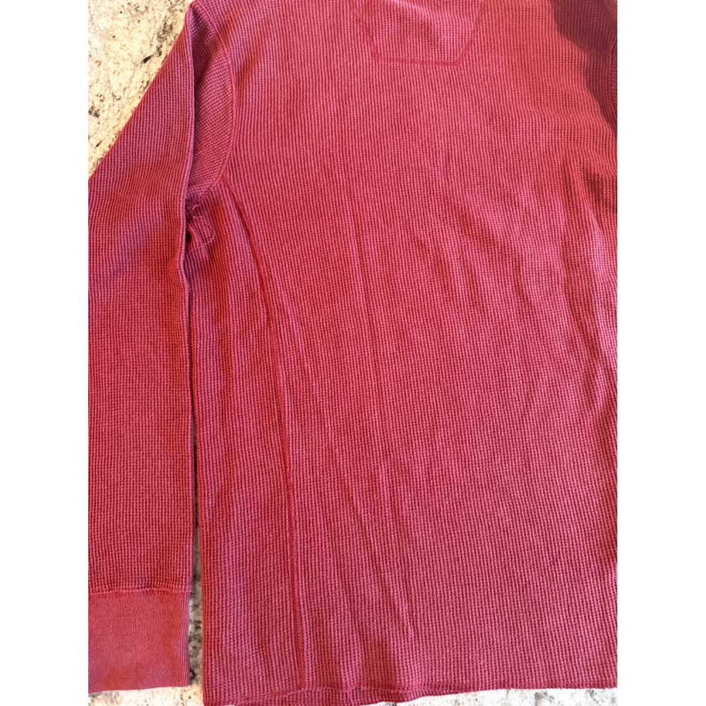 Timberland Mens Burgundy Waffle Knit Thermal Long‎ Sleeve Shirt Size Medium - Picture 8 of 8